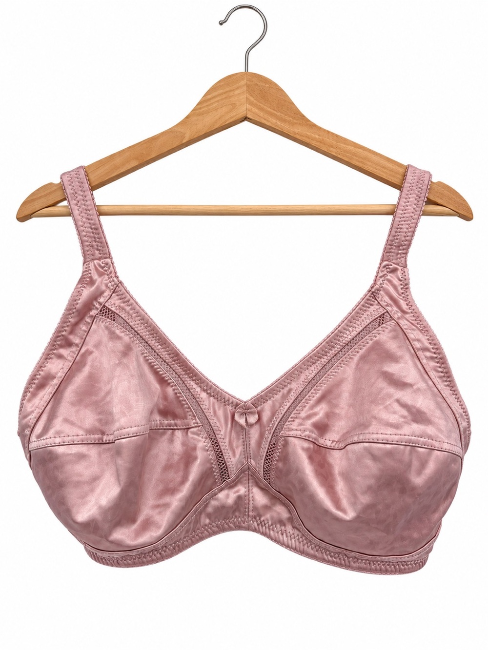 Gloria Vanderbilt Bra 40DD Pink Satin Full Coverage Wireless Leopard Bra
